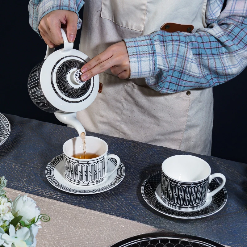 Coffee Tea And Sugar Set - Simple European-Style Tea Set Ceramic Coffee
