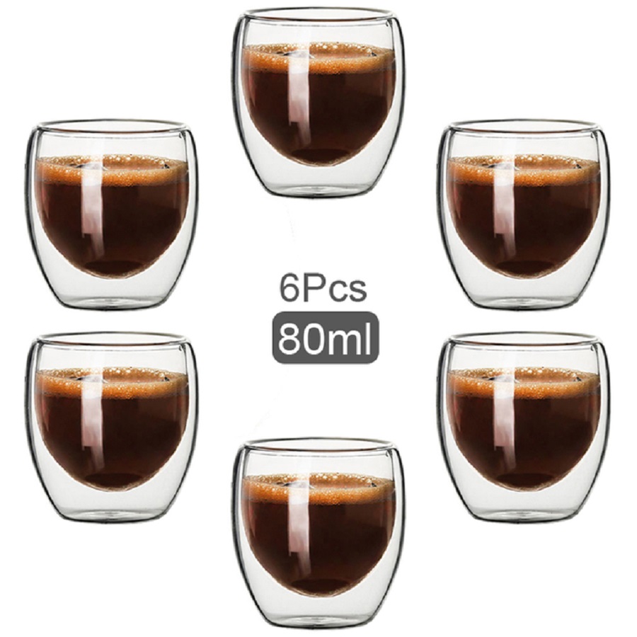 Coffee Tea And Sugar Set - Double Walled Glass Coffee Mugs Glass