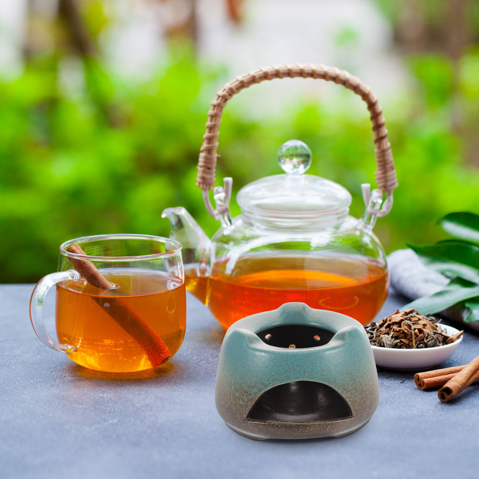 Coffee Tea Flower - Ceramic Teapot Warmer Elegant Ceramic Base