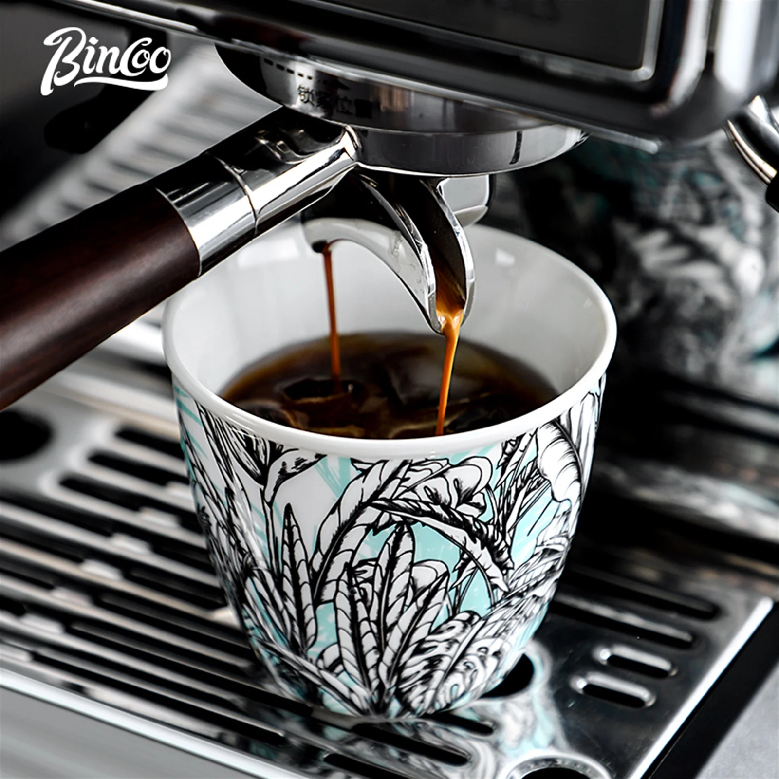 BINCOO Ceramic Coffee Cup Crea - Coffee Tea Flower ulasan dan harga