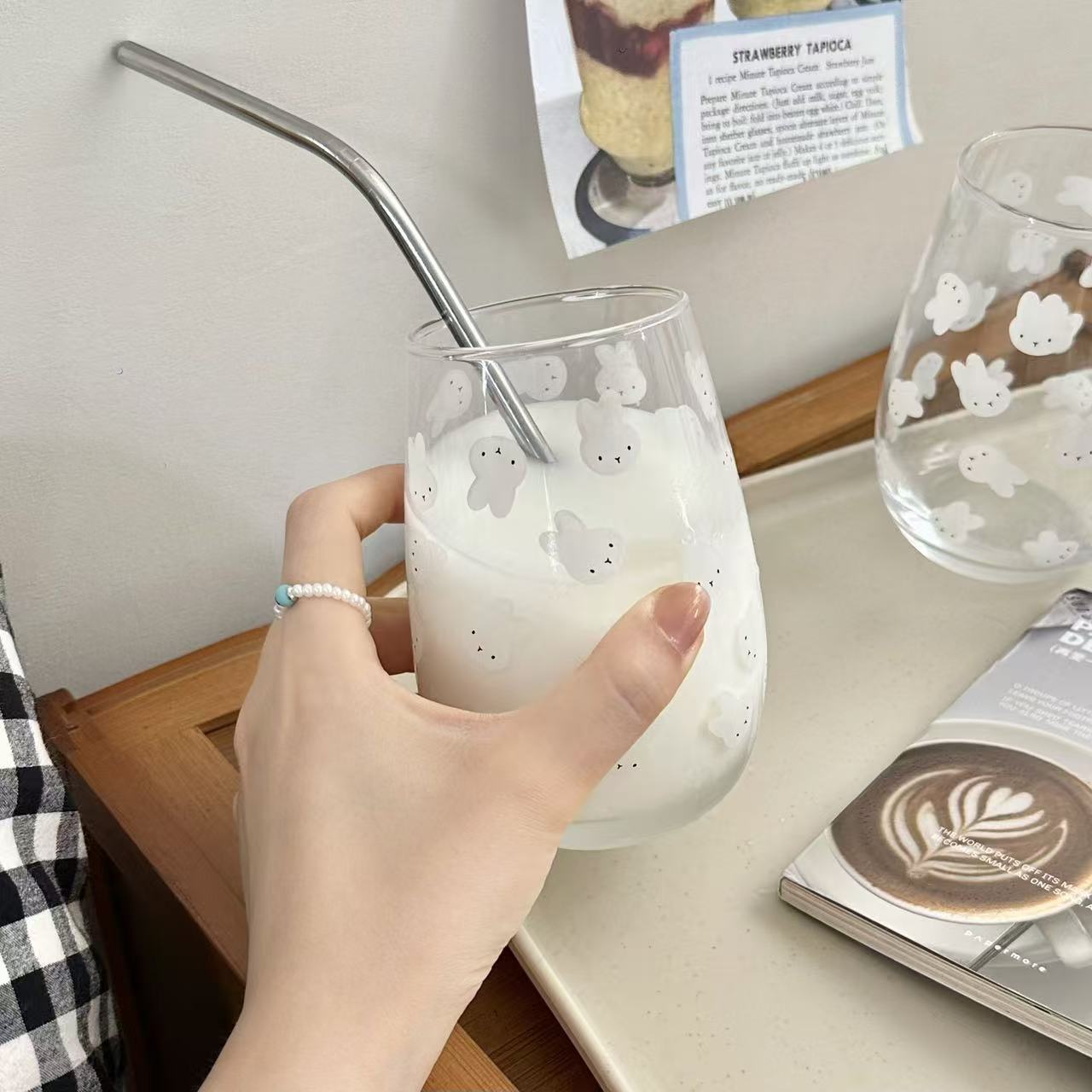 Cute Miffy Rabbit Printed Glas - Coffee Tea Hot ulasan dan harga