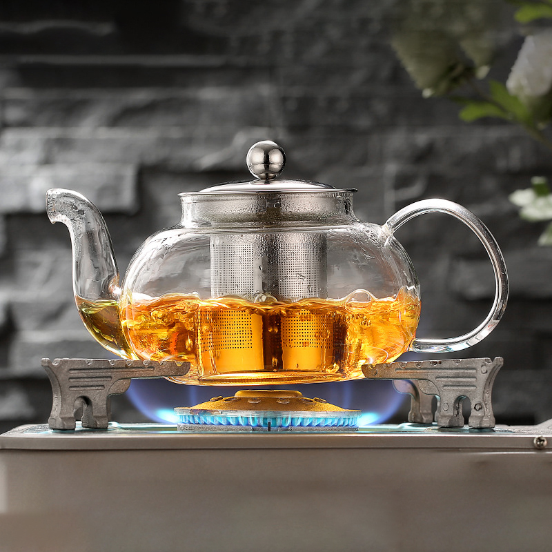 600/800ml Heat Resistant Glass - Coffee Tea Flower ulasan dan harga