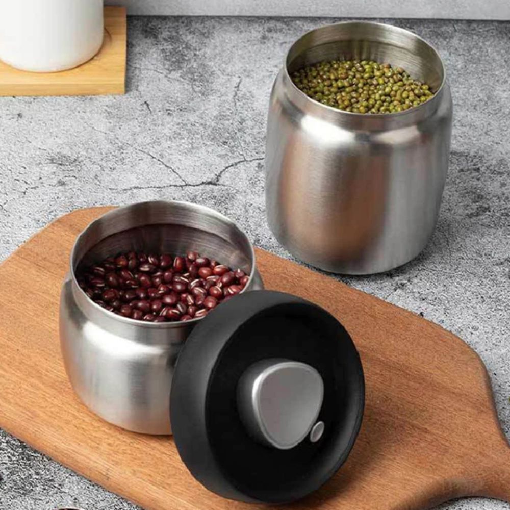 304 Stainless Steel Coffee Bea - Coffee Tea And Sugar Canisters ulasan dan harga