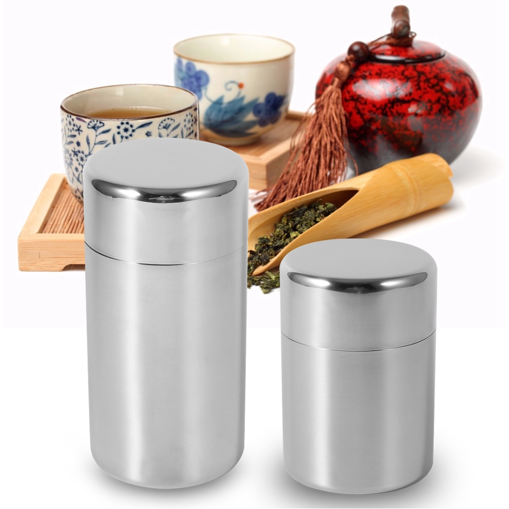 Tea Can Stainless Steel Tea Ti - Coffee Tea And Sugar Canisters ulasan dan harga