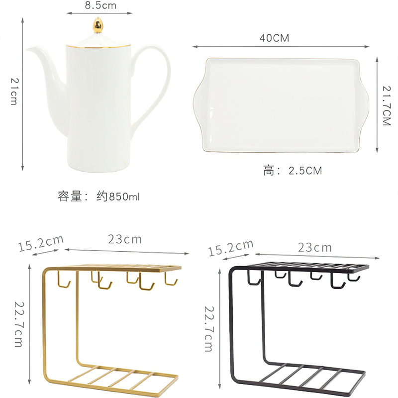 Ceramic Coffee Cup Tea Pot Tra - Tea Coffee Pot Set ulasan dan harga
