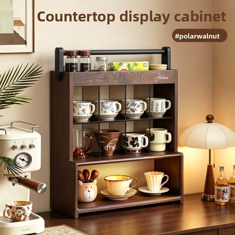 Solid Wood Display Rack for Co - Coffee Tea Unit ulasan dan harga