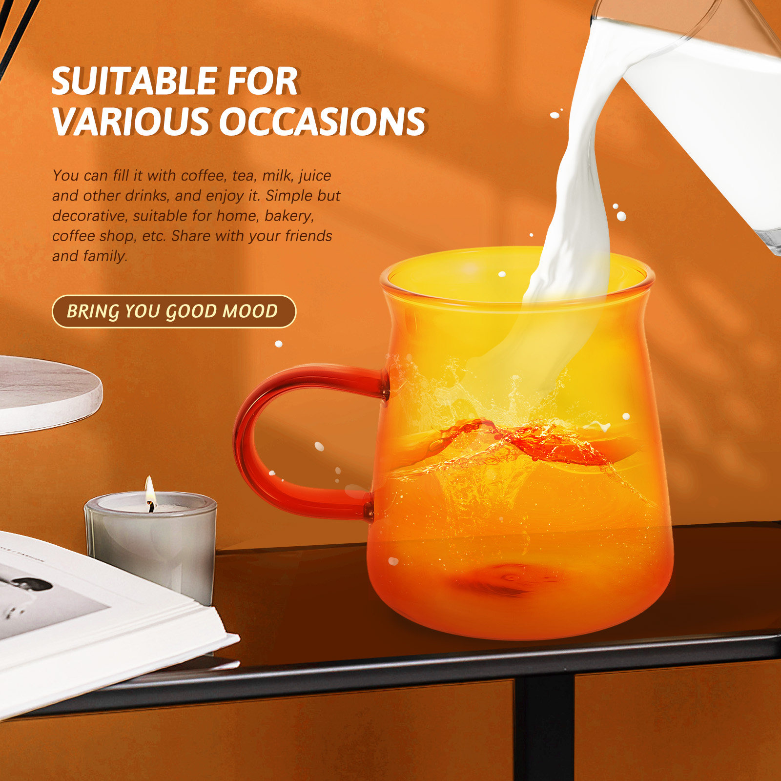1Set Vintage Glass Coffee Cup  - Coffee Tea Drinks ulasan dan harga