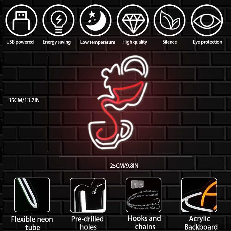 Pouring Tea Neon Sign USB Dimm - Coffee Tea Room ulasan dan harga