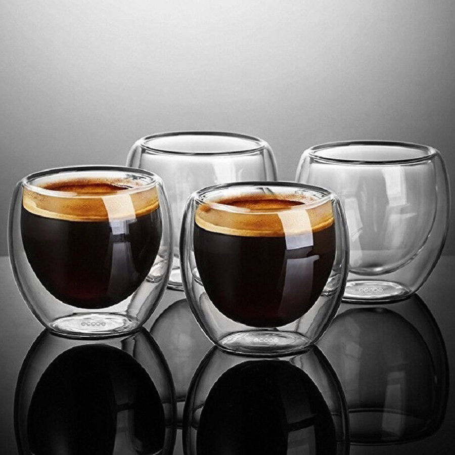 Double Walled Glass Coffee Mug - Coffee Tea And Sugar Set ulasan dan harga