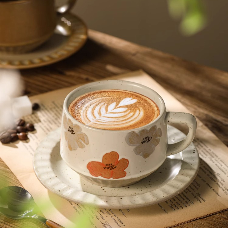 Retro Ceramic Cup Coarse Potte - Tea Coffee Pot Set ulasan dan harga