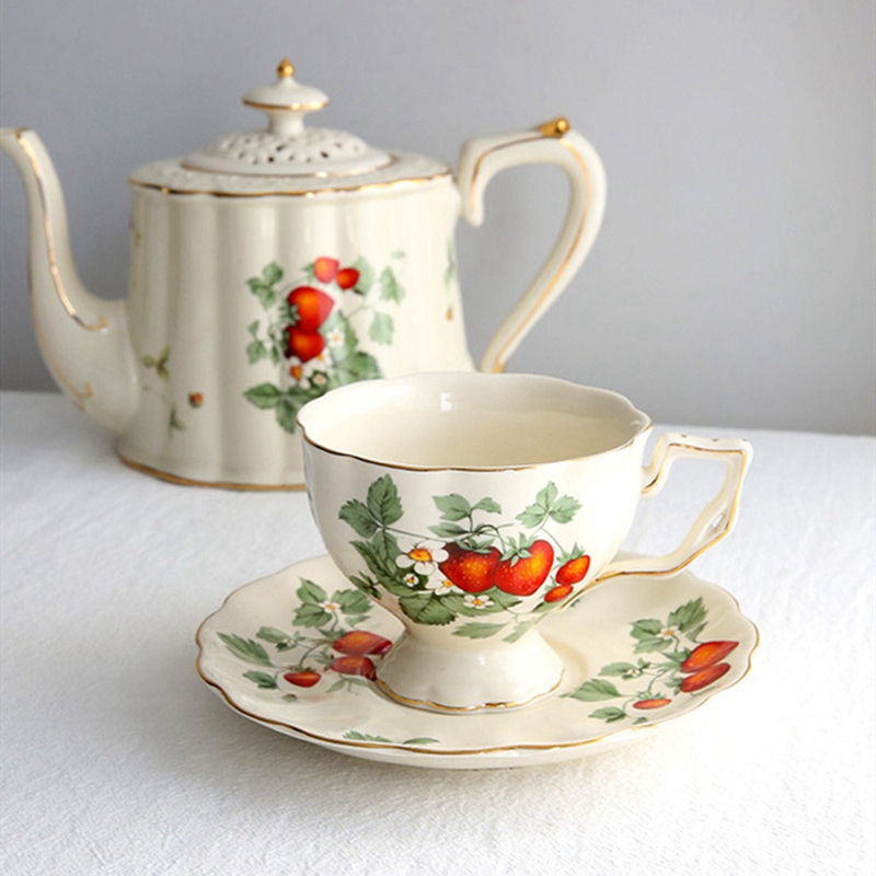 French Retro Teapot Coffee Cup - Coffee Tea Flower ulasan dan harga