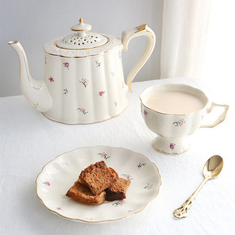 French Retro Teapot Coffee Cup - Coffee Tea Flower ulasan dan harga