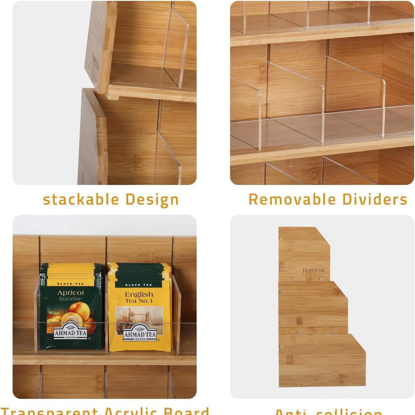 Bamboo Tea Bag Storage Box Thr - Coffee Tea Room ulasan dan harga