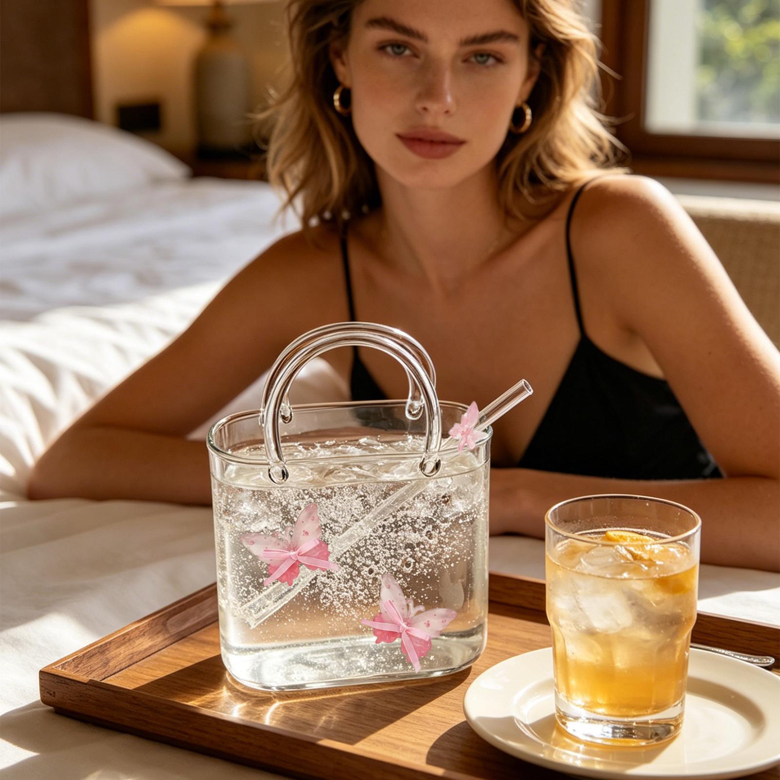 Glass Purse For Drinks Funky C - Coffee Tea Flower ulasan dan harga