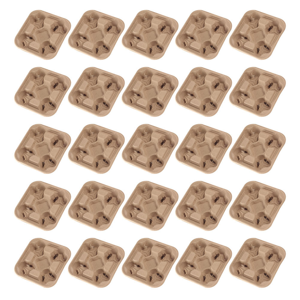 25Pcs Four-Cup Paper Pulp Hold - Coffee Tea Drinks ulasan dan harga