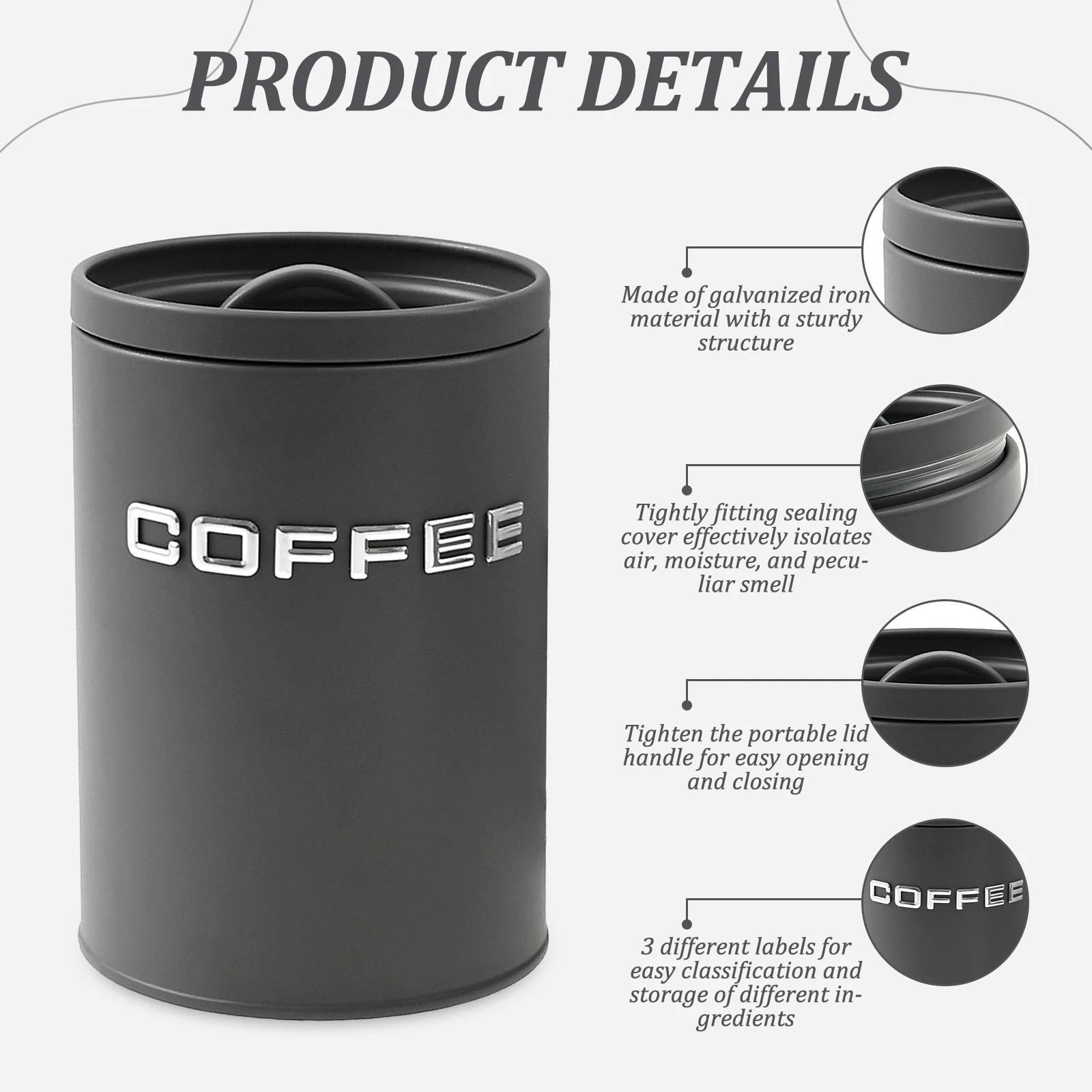 3 Pcs Tea Coffee Sugar Caniste - Coffee Tea And Sugar Canisters ulasan dan harga