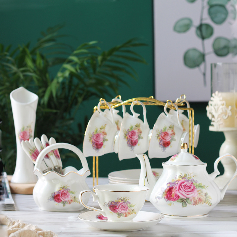 Ceramic coffee set European cu - Tea Coffee Pot Set ulasan dan harga
