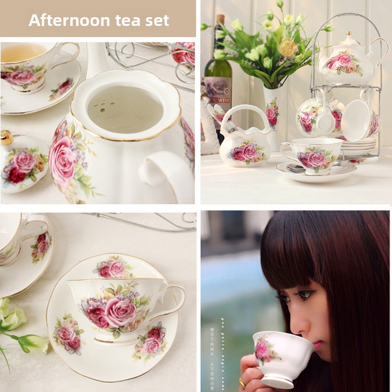 Ceramic coffee set European cu - Tea Coffee Pot Set ulasan dan harga