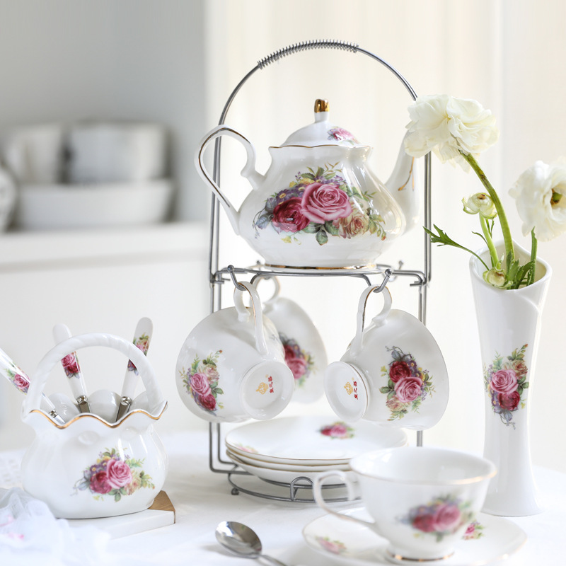 Ceramic coffee set European cu - Tea Coffee Pot Set ulasan dan harga