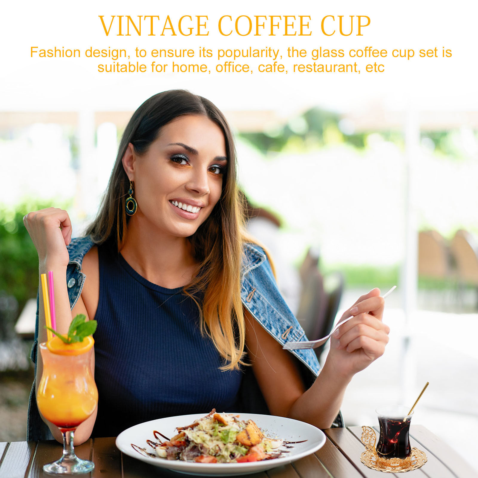 1Set Glass Coffee Cup Set Prem - Coffee Tea Hot ulasan dan harga
