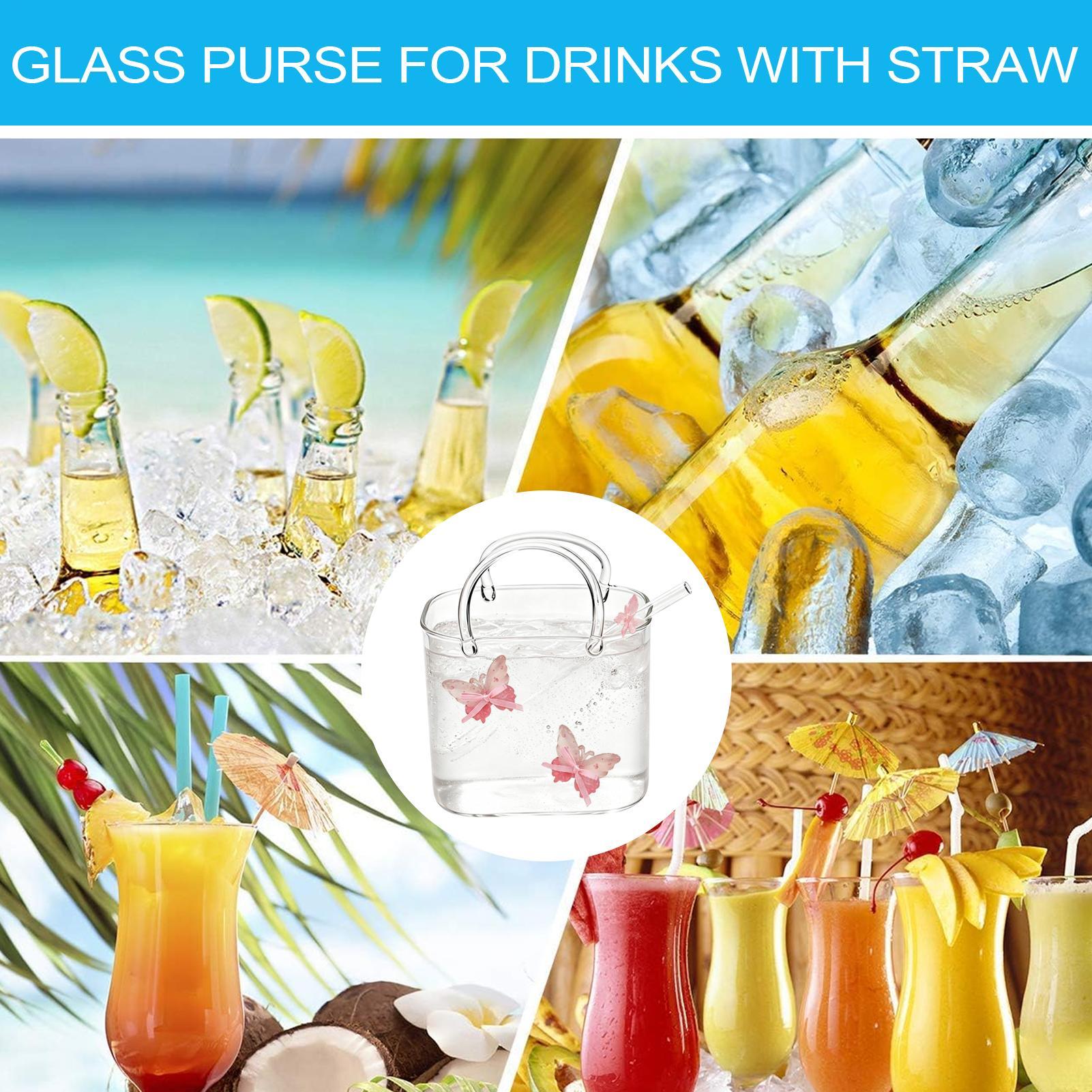 Purse Drinking Glass With Stra - Coffee Tea Flower ulasan dan harga